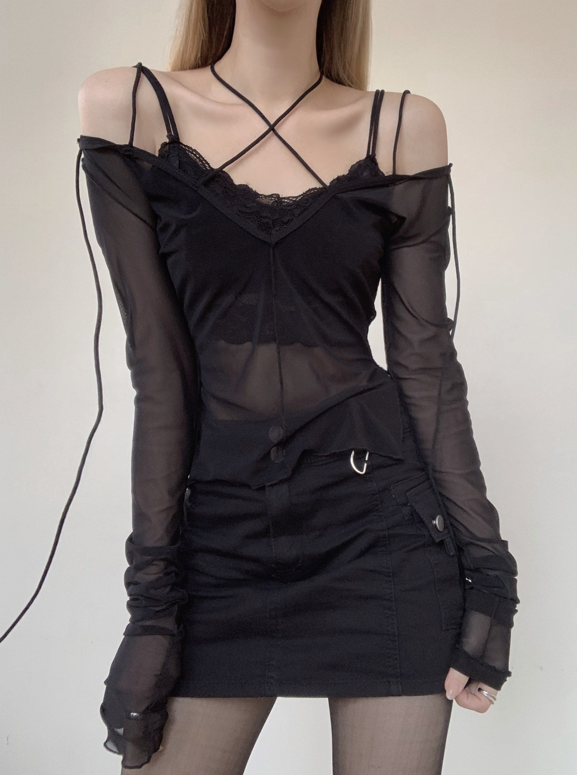 Oasis Strap See-Through Top ※리오더중