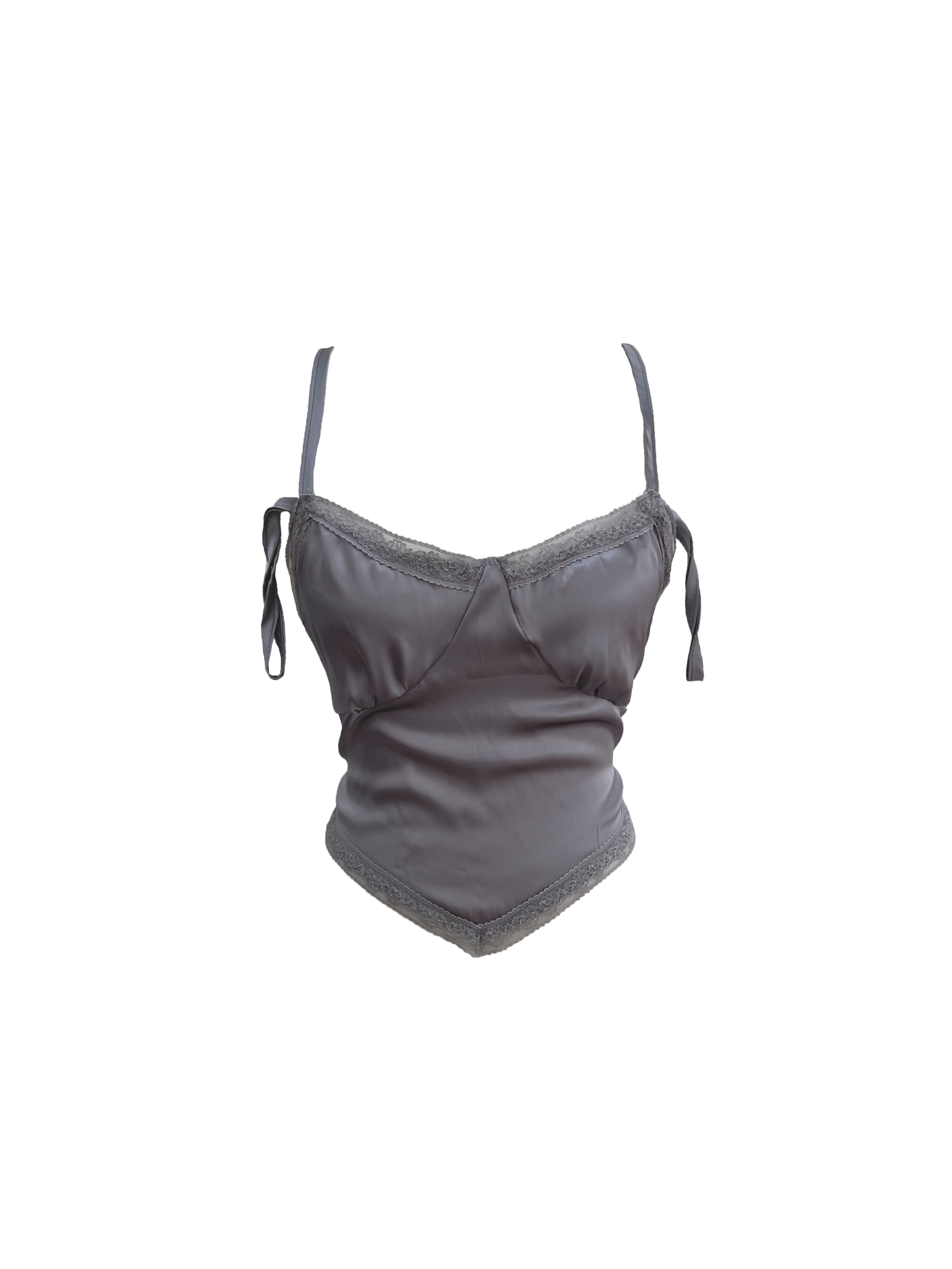 [only suzen] Aurora Satin Corset Top (silver) ※sold out