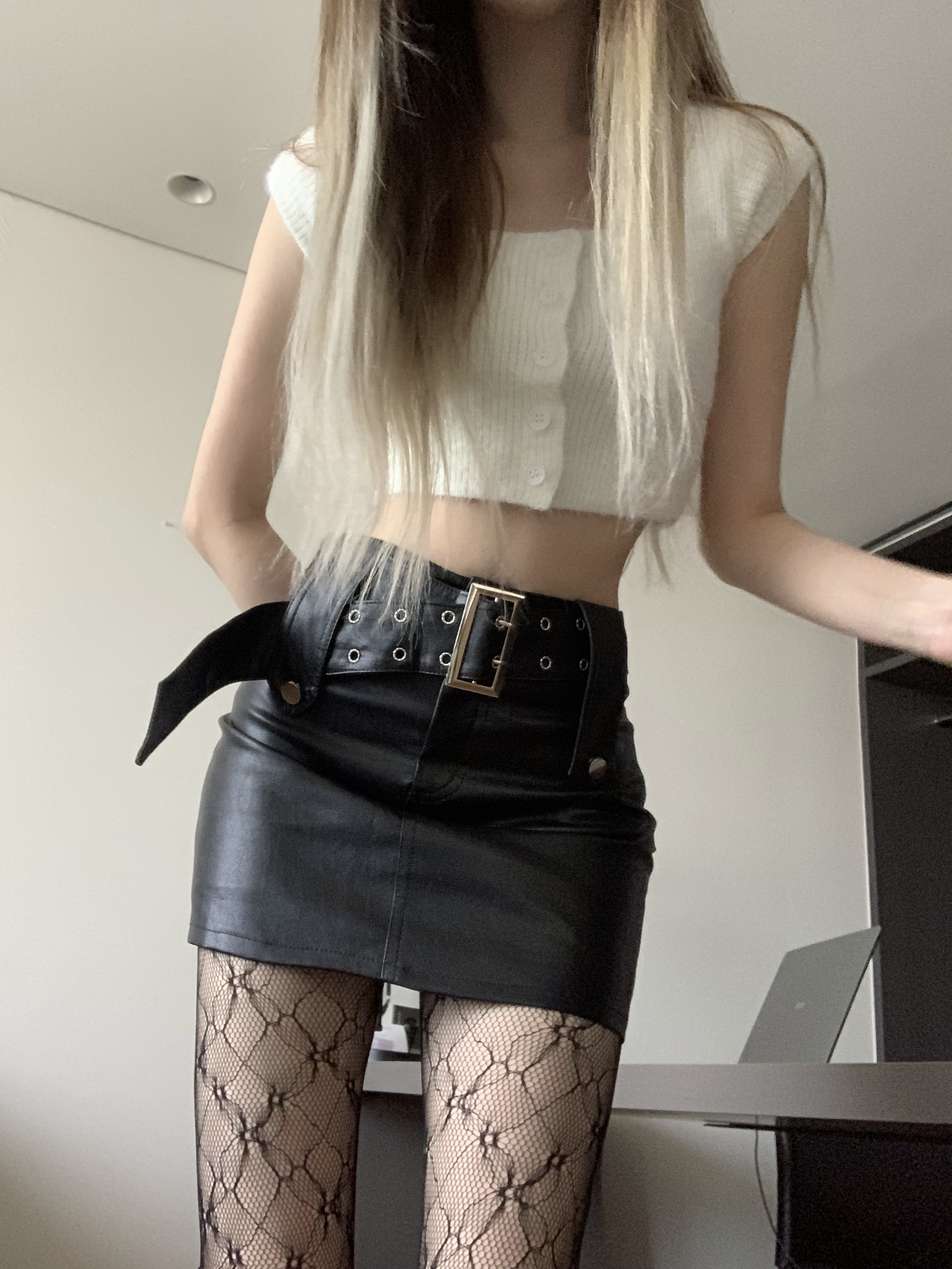 Thorpe Belt Leather Skirt