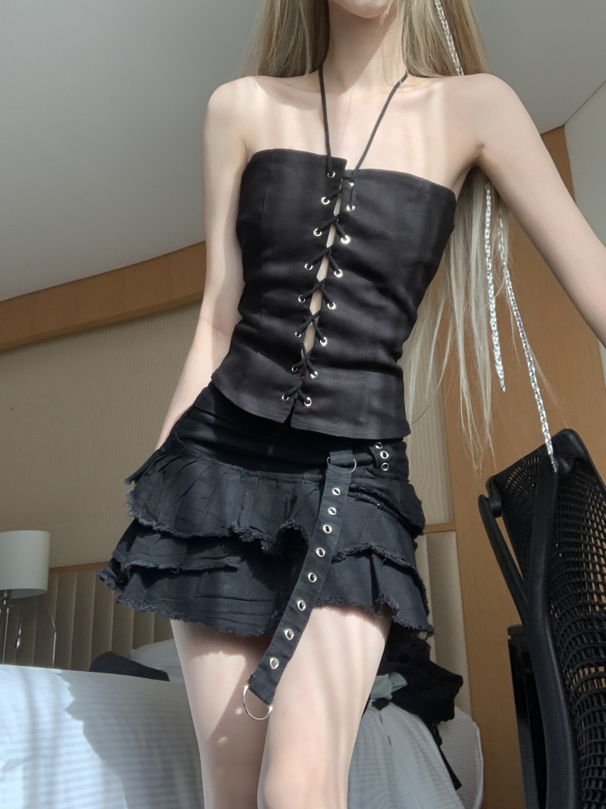 Kellenne Black Frill Skirt