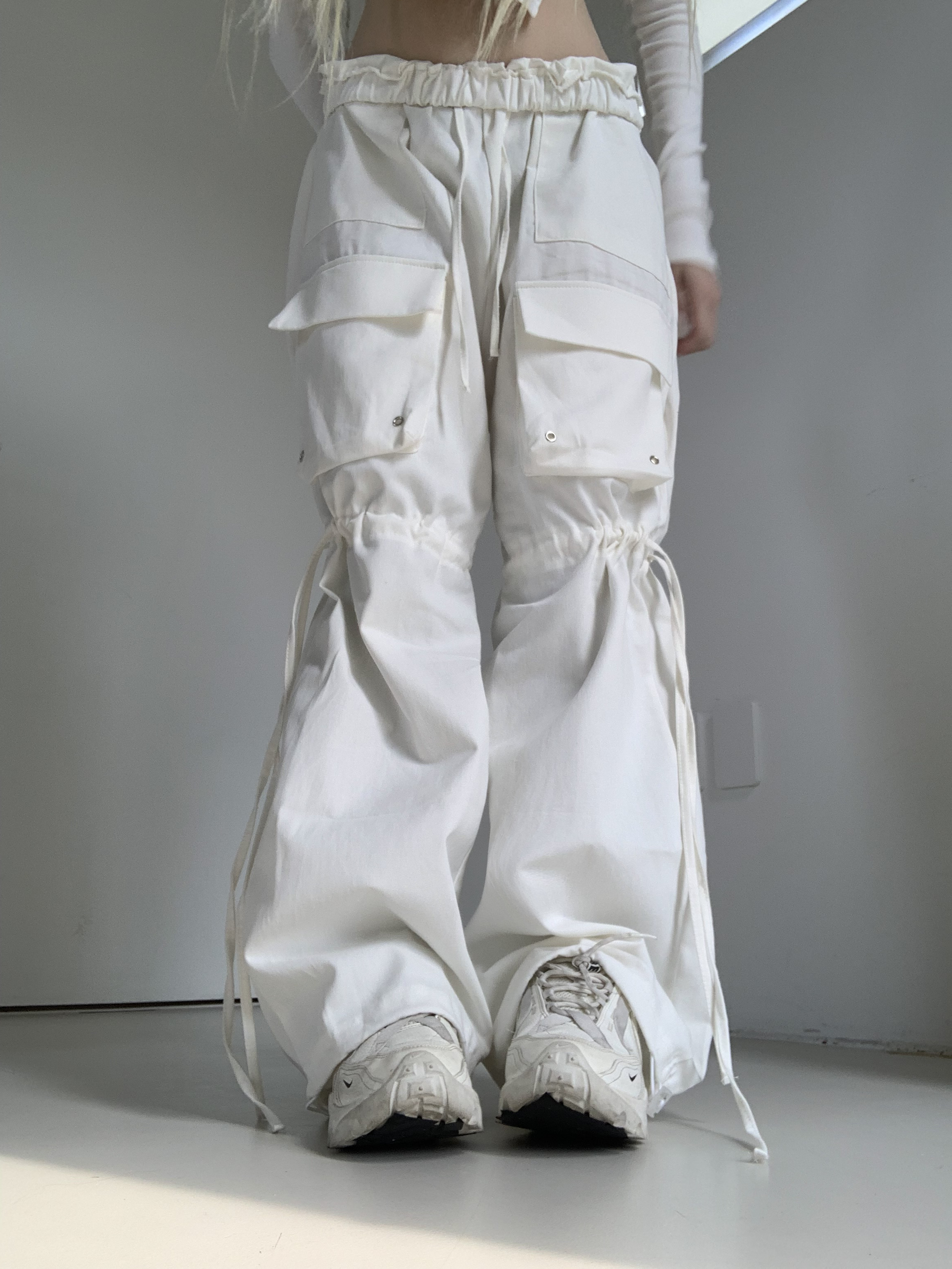 Lucart Shirring Cargo Work Pants (White)